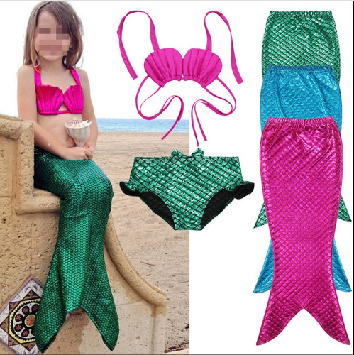 Disfraz-traje De Baño De Sirena Para Niña De 8-9 Años,