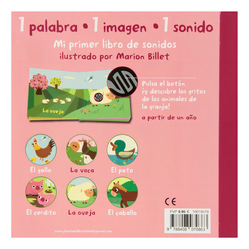 Mi Primer Libro de Sonidos la Granja Editorial Timun Mas de Marion Billet 2022