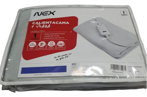 Calienta Cama Nex 1 Plaza 150x80cm 60w Blanco 