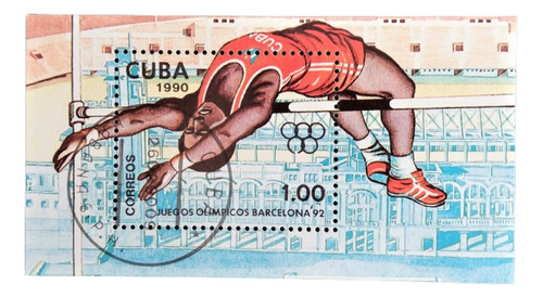 Cuba Deportes, Bloque Sc 3204 Salto Alto 1990 Usado L19395