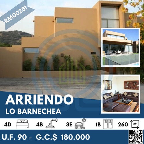 Casa En Arriendo De 4 Dorm. En Lo Barnechea