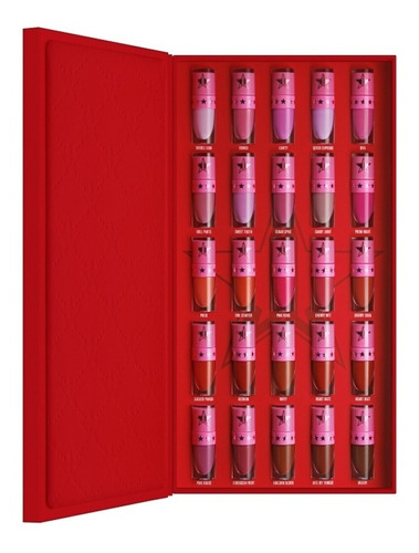 Set Jeffree Star Cosmetics Blood Sugar Vault Aniversario 25p Acabado Mate Color Rojo