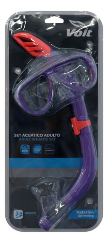 Set Acuatico Voit Adulto Visor + Snorkel Color Morado Morado