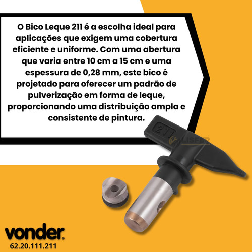 Bico Leque 211 Para Máquina De Pintura Airless Vonder
