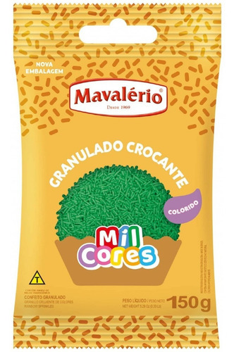 Chocolate Granulado Crocante Verde 150g - Mavalério