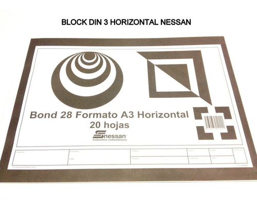 Block Din-a 3 Horizontal 20h *7 Unidades, Fino