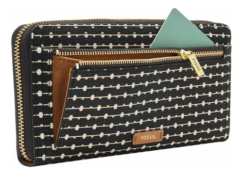 comprar Cartera Monedero Billetera Dama Con Rfid Fossil Logan