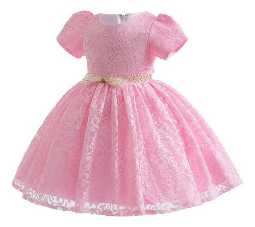 Vestido De Princesa Encaje Fiesta Niña Bautizo Cumpleano