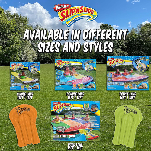 Wham-o Slip N Slide Triple Deslizamiento Y Tobogán Con 3 Bot