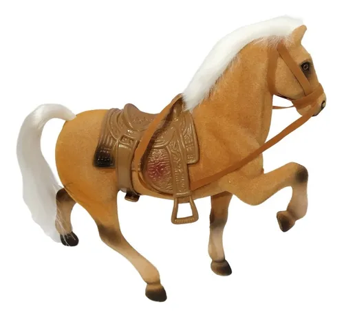 Caballo De Juguete 20 Cm De Paño Felpa Con Montura