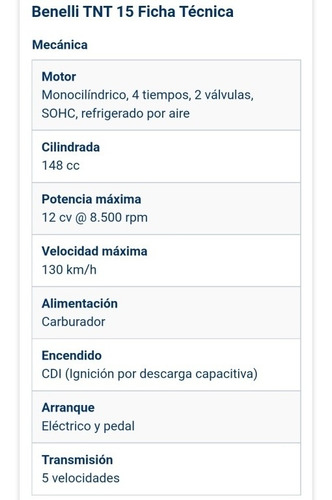 Imagen 10 de 10 de Benelli Tnt 15