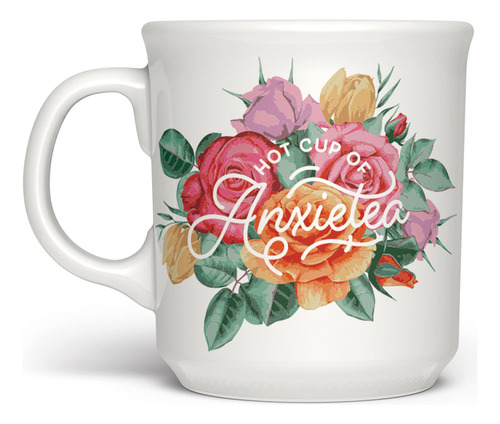 Taza De Cerámica Multicolor 480 Ml Apta Para Lavavajillas