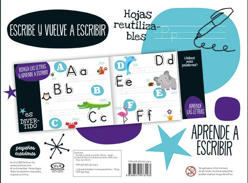 Imagen 2 de 7 de Letras - Escribe Y Vuelve A Escribir - V&r - Libro