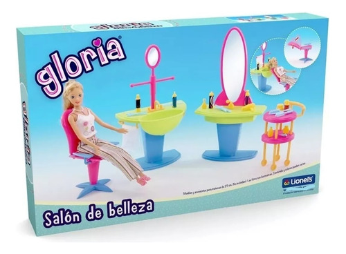 Muebles Gloria Salon De Belleza C/ Accesorios P/ Muñecas Tun