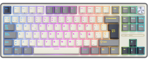 Teclado Mecánico Royal Kludge R87 Pro Rgb Halfgrey S Brown Ñ Teclado Half Grey Idioma Español España