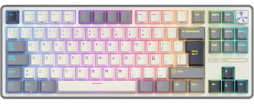Teclado Mecánico Royal Kludge R87 Pro Rgb Halfgrey S Brown Ñ Teclado Half Grey Idioma Español España