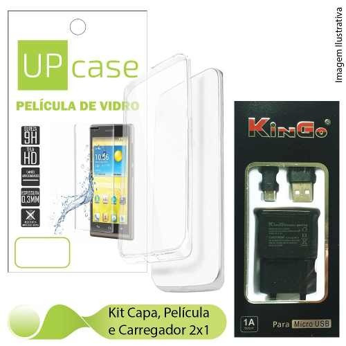 Capa Para Xperia Z2 + Película Vidro E Carregador Kingo