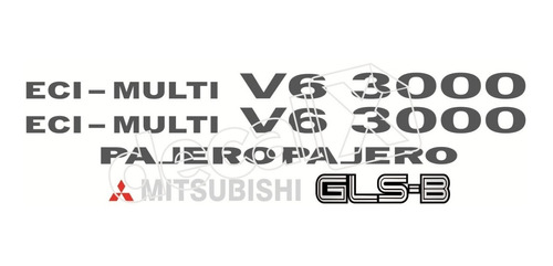 Kit Emblema Adesivo Mitsubishi Pajero 3000 Gls-b V6002