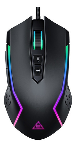 Mouse Gamer Eksa Em100 Rgb 8000 Dpi 7 Botões Preto
