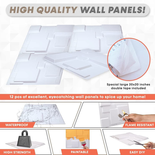 12 Panele Pared 3d Para Despegar Pegar Panel Decorativo