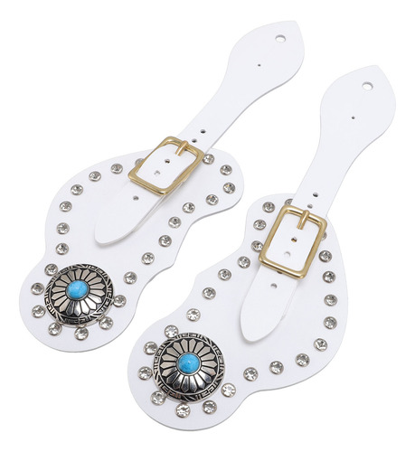 Juego De Correas Con Forma De Espolón Blanco Y Blanco, 2 Pie