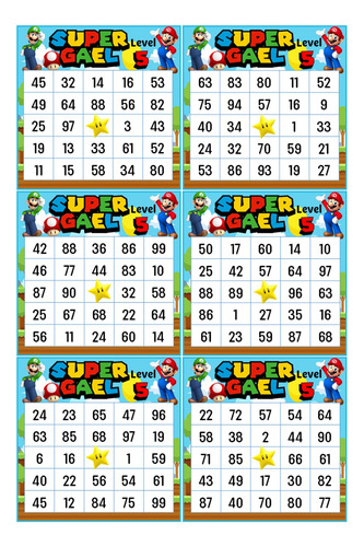 Super Mario Bingo Personalizado 100cart Pdf - Frete Grátis