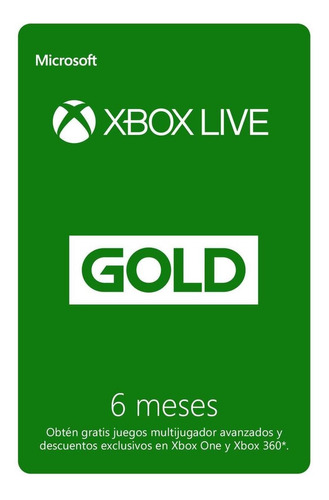 Xbox Live Suscripción 6 Meses Código Digital