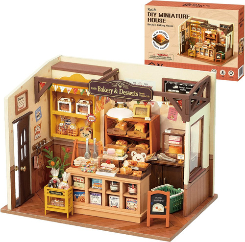 Kit De Casa De Muñecas En Miniatura Con Luces Led Rolife