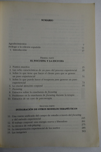 El Focusing En Psicoterapia: Manual Del Método Experiencic42 (Usado)