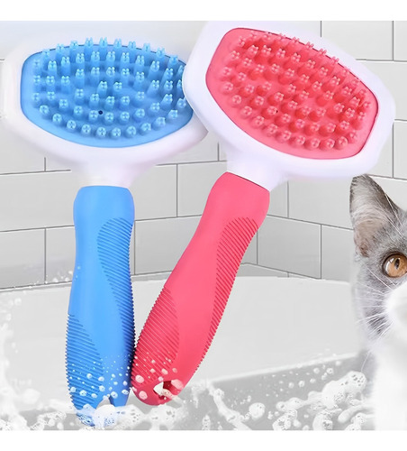 Cepillo Masaje Silicona Para Perros Gatos Pelo Largo Y Corto