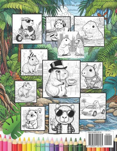 Libro Para Colorear De Capibaras: Lindos Capibaras Para Colo