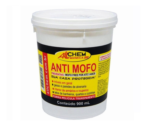 Imagem 1 de 7 de Anti Mofo Preventivo Sem Mofo Por Até 3 Anos - Allchem 900ml