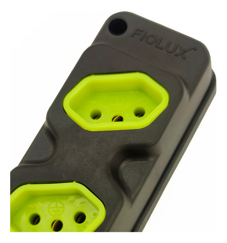 Tomada Em Barra 4 Tomadas 10a/20a Bivolt Três Pinos Robust Cor Preto