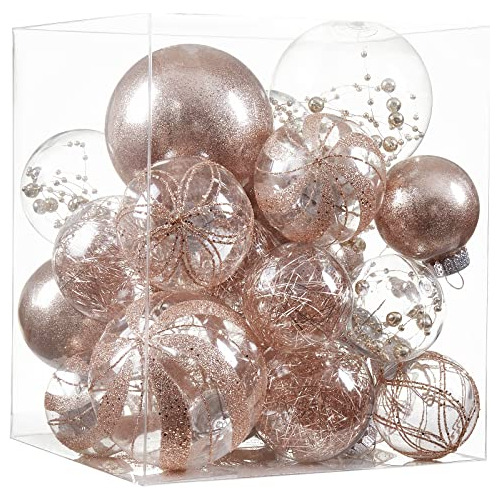 Adornos De Bolas De Navidad Transparentes, 24 Piezas, A...