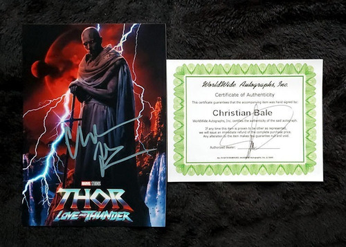 Christian Bale Gorr Thor Love And Thunder Autógrafo Foto 5x7
