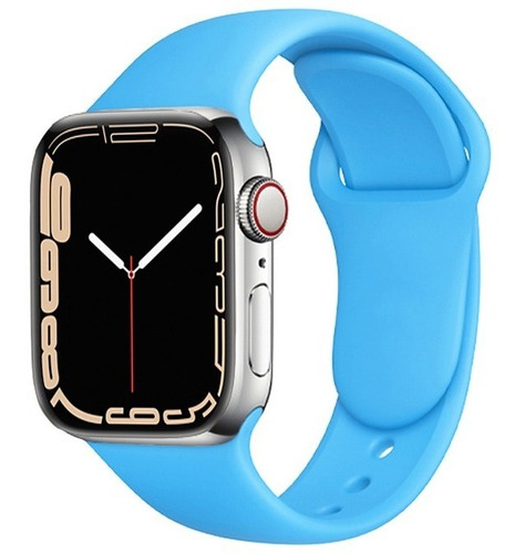 Pulseira Compatível Apple Watch 45mm Sport Qualidade Premium Cor Azul Largura 45 mm