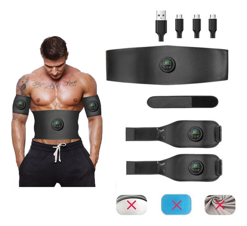 Estimulador Muscular Abs Trainer Recargable Por Usb, 6 Modos