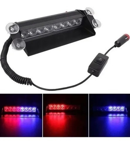 Baliza Parabrisas Autos Led Roja/azul/blanca 12v Potente