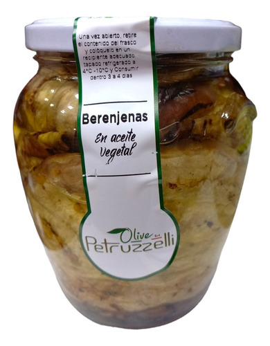 Berenjenas En Aceite Vegetal Olive Petruzzelli 550g  