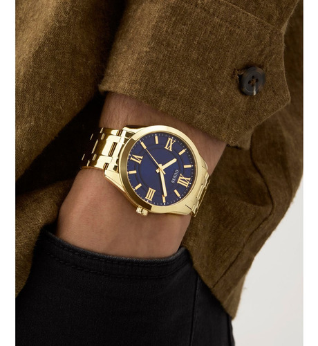 Reloj Guess Elliot Dorado Azul Hombre