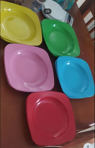 Prato Raso Sobremesa Plastico Duro Grande Servir Jantar Jogo Cor Sortidos