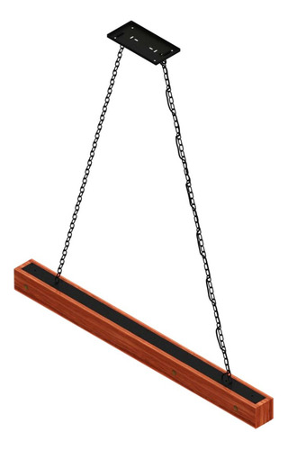 Pendente Led Perseu 12w Bivolt Madeira Maciça Com Corrente
