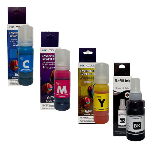 Pack 4 70ml Tinta Compatible Eps L110 L120 L575 L130 L495