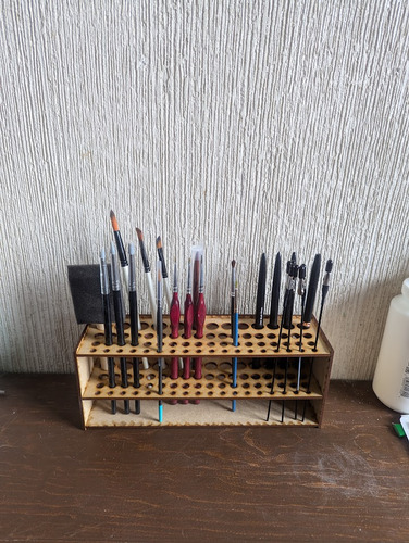 Mueble Estante Organizador Para Pinceles De Mdf