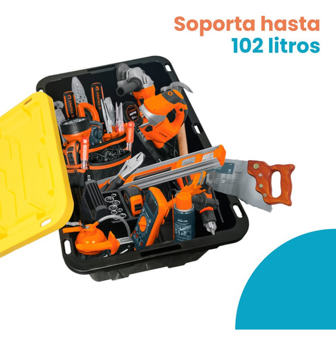 Caja Almacenamiento Organizadora 102lts Resistente Tapa