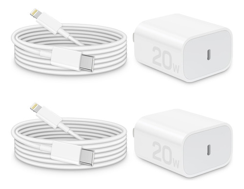 Cargador Rápido Usb-c 20w + Cable 6 Pies Para iPhone Y iPad