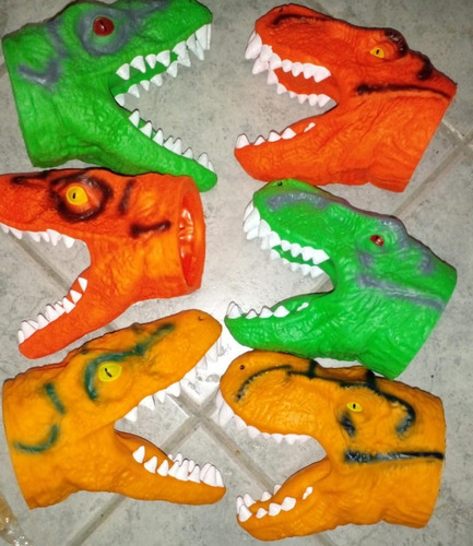 Imagen 4 de 7 de Cabeza De Dino Titere Guante De Goma Gigante T-rex Raptor Sc