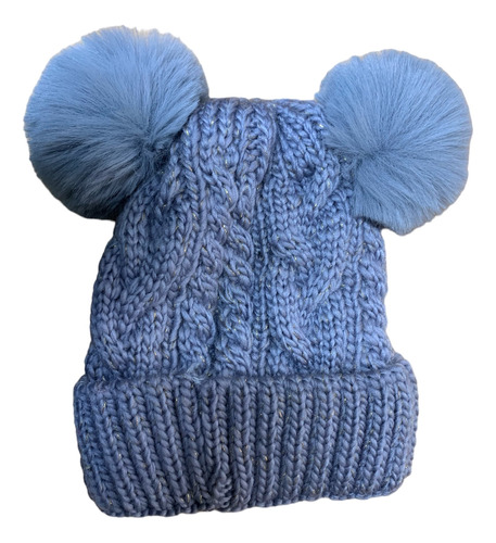 Gorro Para Invierno Con Chiporro Diseño Doble Pompon