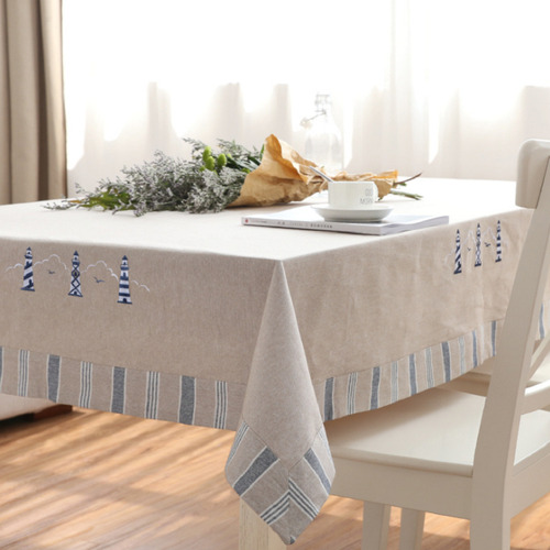 Mantel Elegante Mantel Rectangular Bordado A Mano