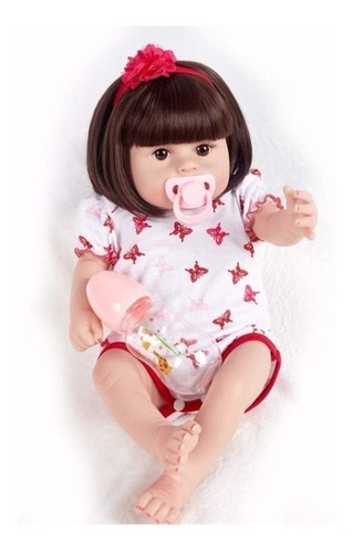 Imagen 2 de 6 de Bebe Reborn Realista 55 Cm Cuerpo Completo De Silicona